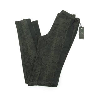 Dex Womens Black Mesh Paneled Snake-Print Leggings Small NWT $59